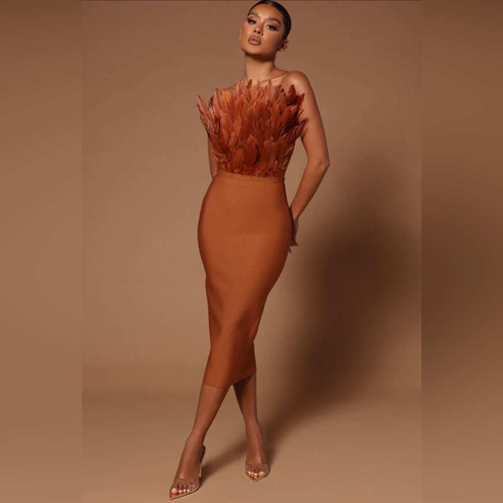 Bandage MIDI Dress - bronze